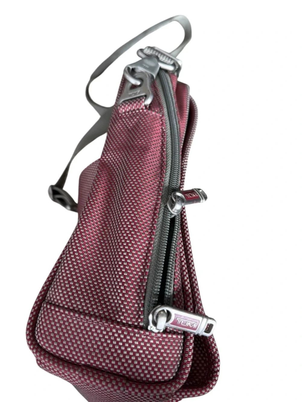 Tumi Red‎ Gray Crossbody Bag Alpha Collection  Nylon